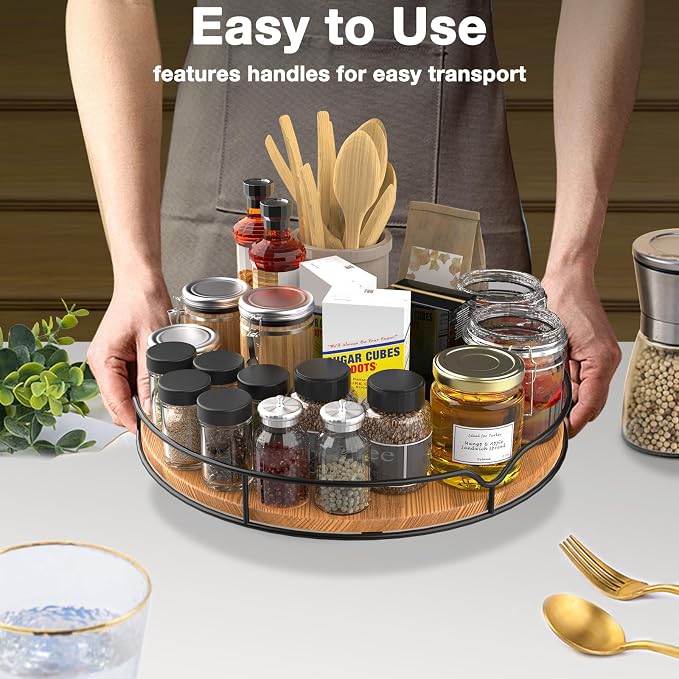 Lazy Susan Turntable Organizer for Cabinet Pantry Kitchen Countertop - Image 8