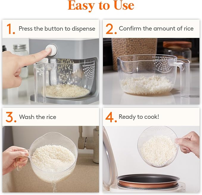 Lifewit Rice Dispenser 25 Lbs, Airtight Storage - Image 9