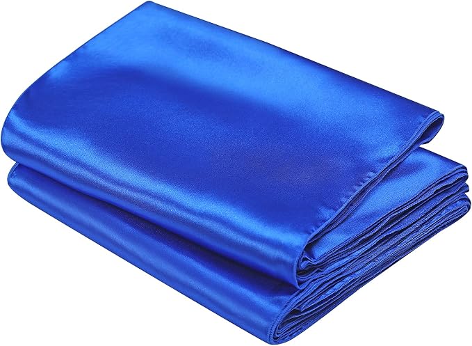 SiinvdaBZX 4 Pcs Royal Blue Satin Table Runner 12 x 108 inches Long | Bright - Image 7
