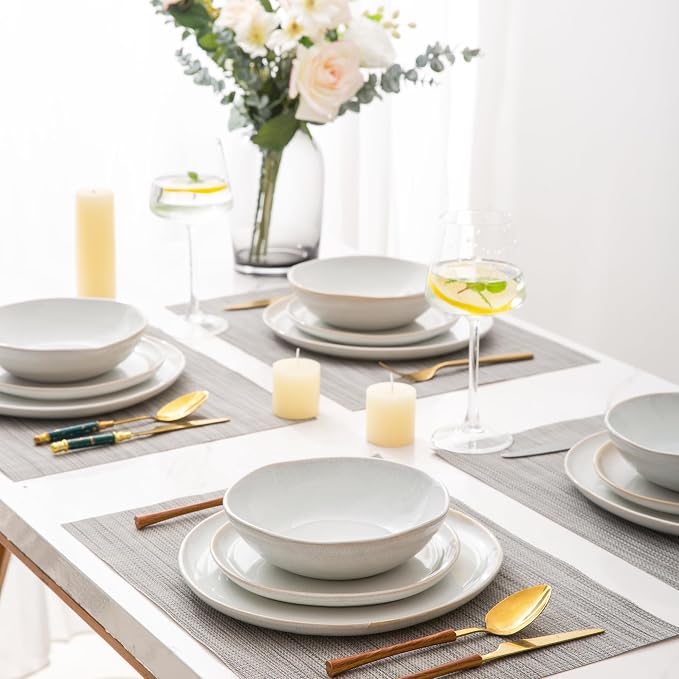 AmorArc Ceramic Plates Set of 6, 8.5 Inch Stoneware Small Dinner Plates Set | - Image 7