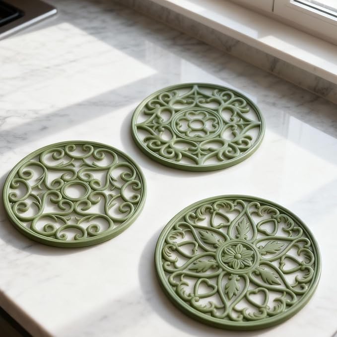 ME.FAN Trivets for Dishes/Pots/Pans, Flexible/Durable/Non Slip Hot Pads to - Image 2