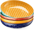 DOWAN 8.5" Vibrant Pasta, Salad & Soup Serving Bowls Set of 4, Embossed Large by DOWAN
