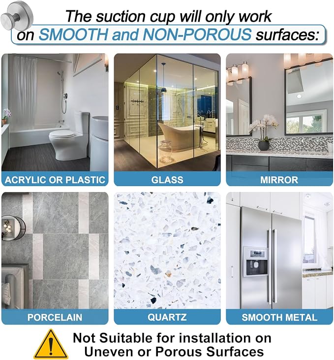Vacuum Suction Cup Hooks for Shower, Shower Hooks for Inside Shower Glass Window - Image 6