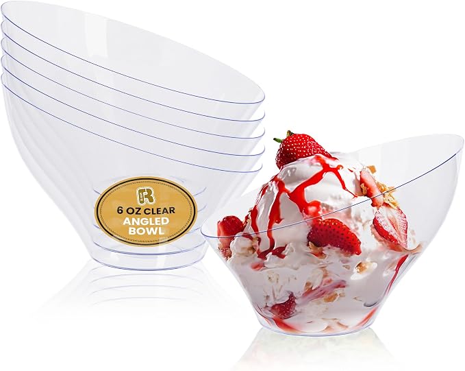 R-kay 6 Pack Angled Clear Serving Bowls by R-KAY