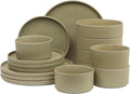 Gibson Elite Tatum Premium Porcelain Matte Reactive Glaze 16-Piece Plates and by GibsonHomewares