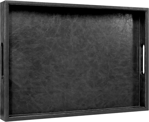 20 x 14 inches Leather Rectangle Serving Tray by Unknown