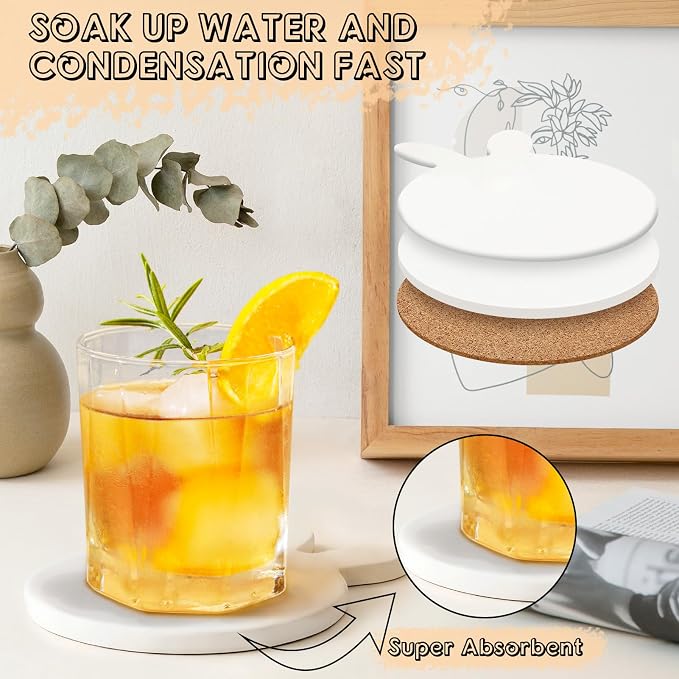 24 PCS Ceramic Tiles for Crafts, Unglazed Matte Coasters - Image 6