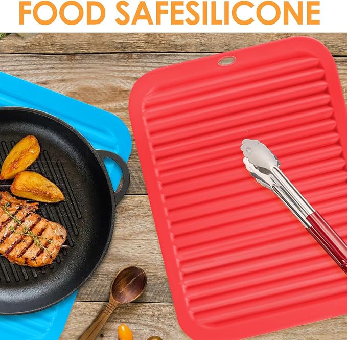 5 Pack Silicone Trivets for Hot Pots and Pans, 9 * 12Inch SiliconeTrivet for - Image 7