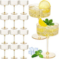 Jingmore 12 Pcs Ribbed Martini Glasses 10 oz Disposable Plastic Vintage Ribbed by Jingmore