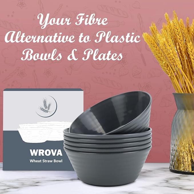 Wheat Straw Bowl Sets, Microwave and Dishwasher Safe Bowls, Salad Bowls - Image 6