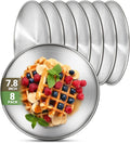 8 Stainless Steel Plates, 7.8 inch 304 Metal Camping Plate, Reusable Food by Offiper