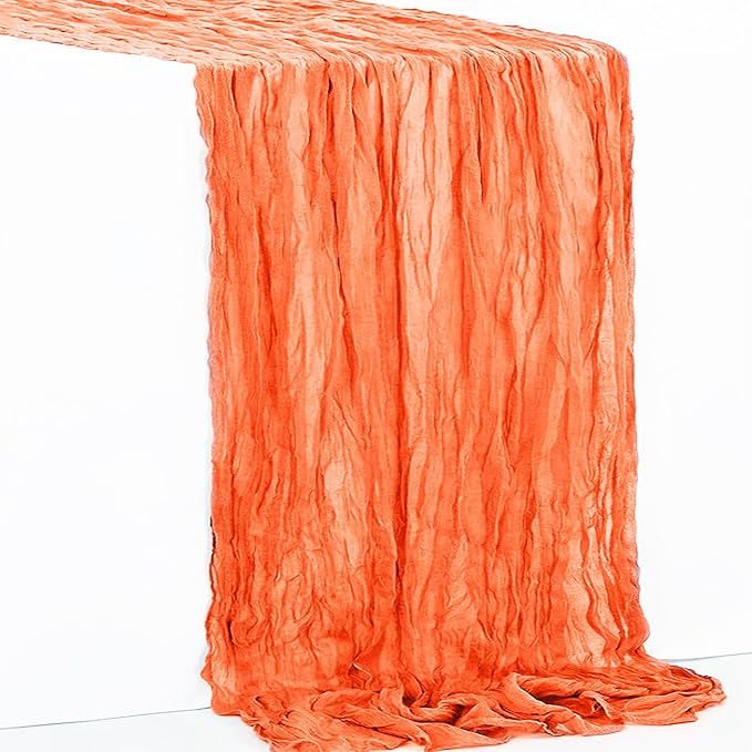 10 Pack Orange Cheesecloth Table Runner 35x120 Inch 10Ft Rustic Gauze Cheese - Image 7