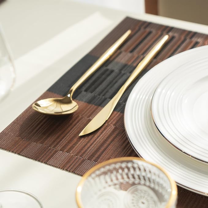 Placemats Set of 12 Vinyl/Plastic Woven Place Mats - Image 7