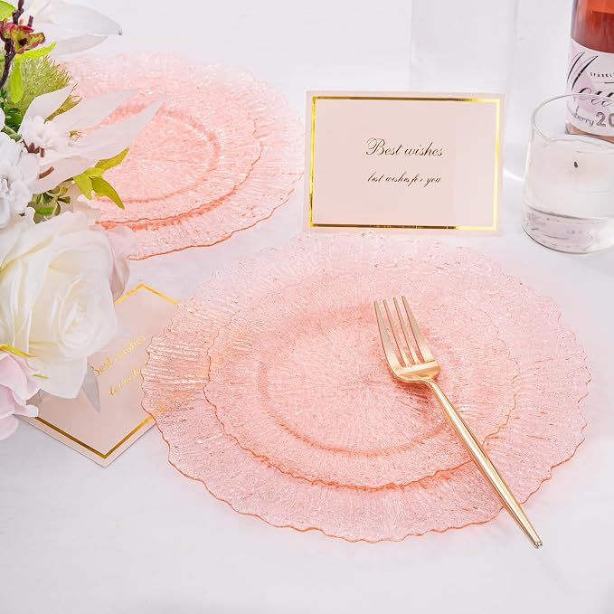 U-QE 60PCS Pink Plates for Party - Image 8
