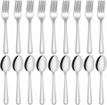 Unokit 24-Piece Spoons and Forks Set Silverware Set by Unokit