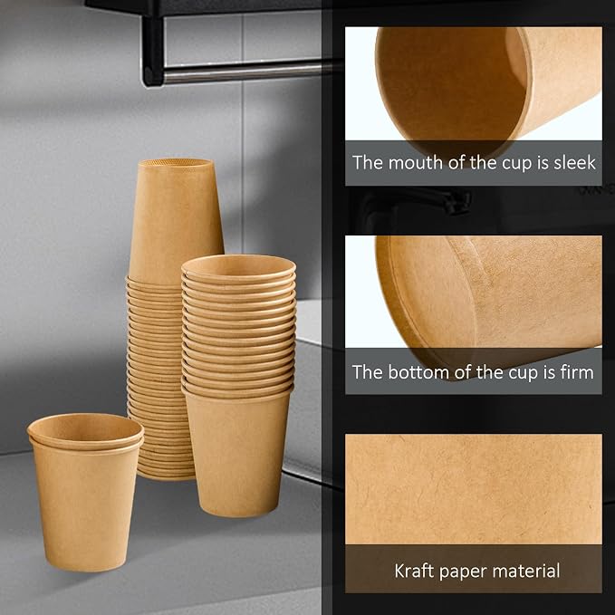 Clawsoff 300 Pack 5 oz Paper Cups Disposable Kraft Mouthwash Cups Small | - Image 3