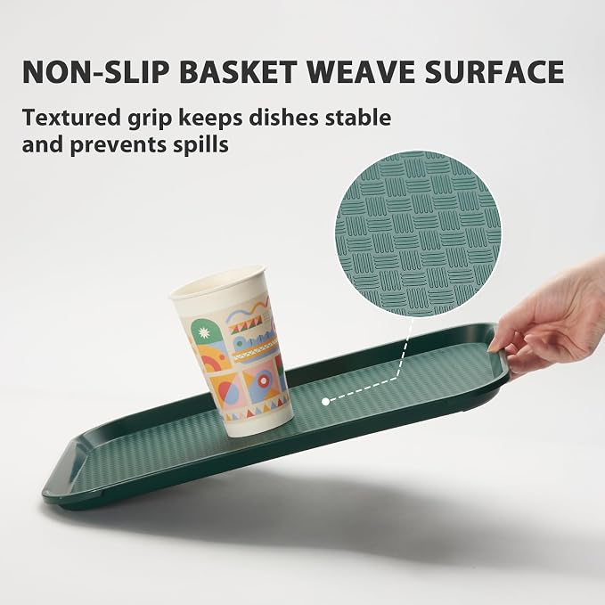 Lunch Trays 6 Pack, Plastic Food Trays - Image 3
