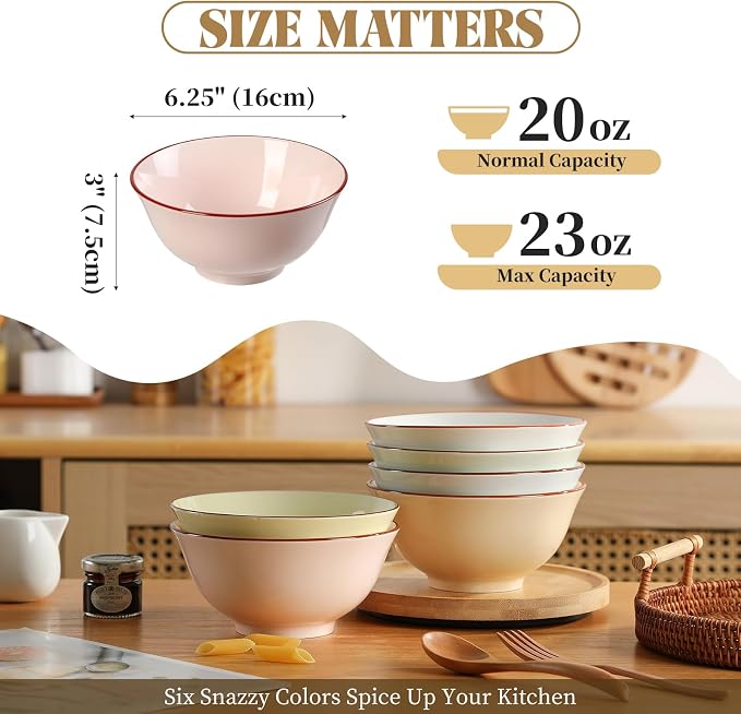 Ceramic Cereal Bowl Set of 6 - Image 2