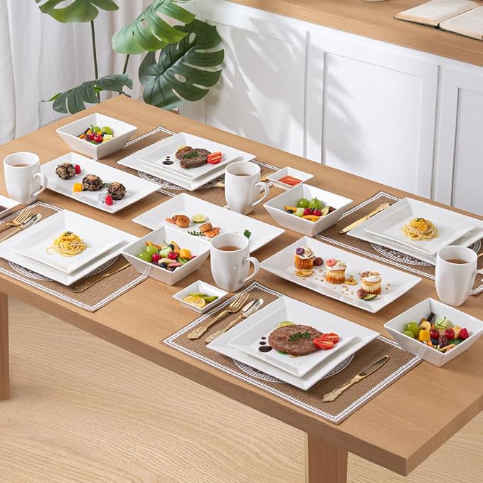 Off-White Porcelain 24-piece Dinnerware Set - Image 8