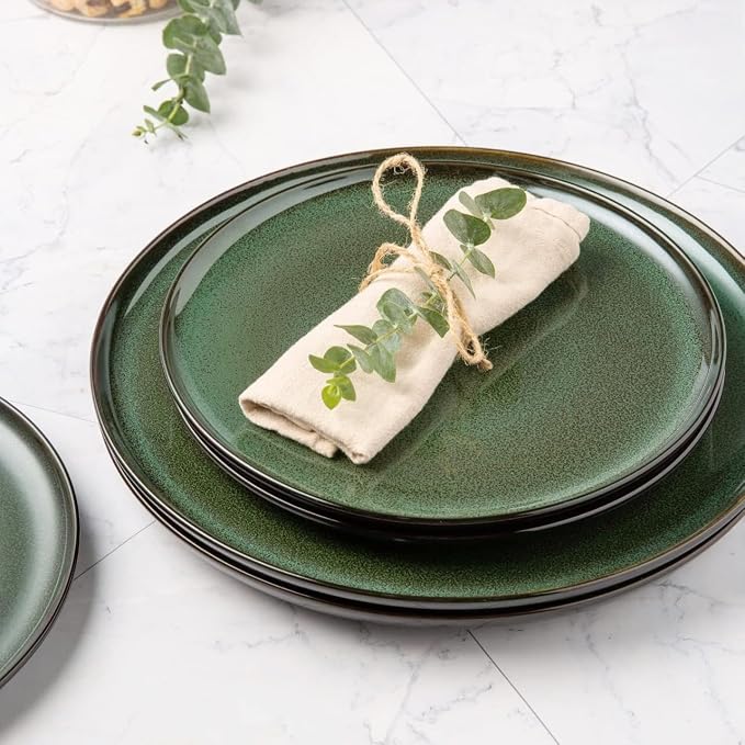LERATIO Ceramic Plates Set of 6, 8.5 Inch Reactive Glaze Light Weight Porcelain - Image 3