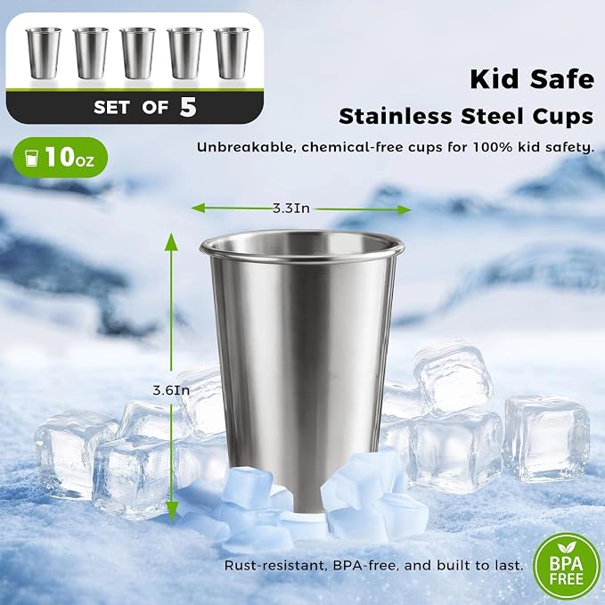 Unbreakable 10 oz Stainless Steel Kids Cups - Image 5