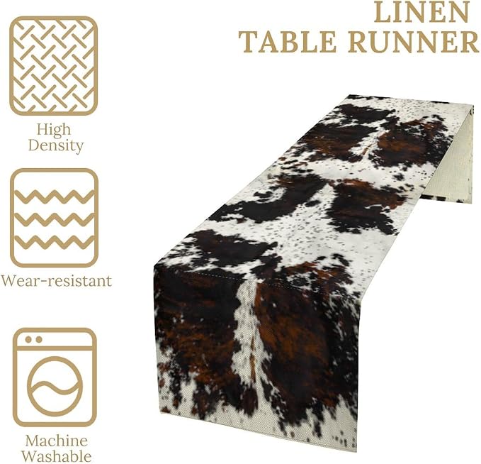 Cow Print Table Runner, 13x60 Inch - Image 4