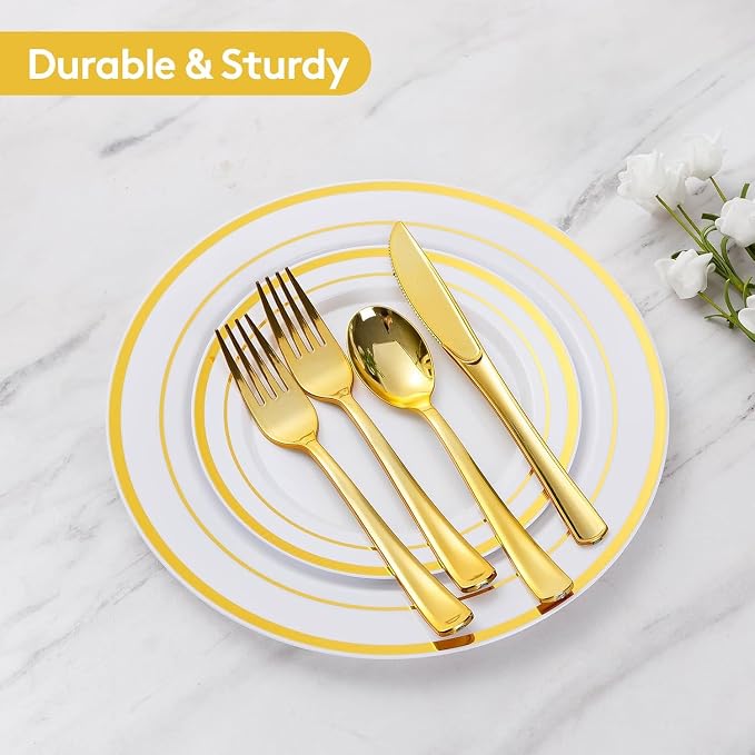 420 Pieces Gold Disposable Plates - Image 5