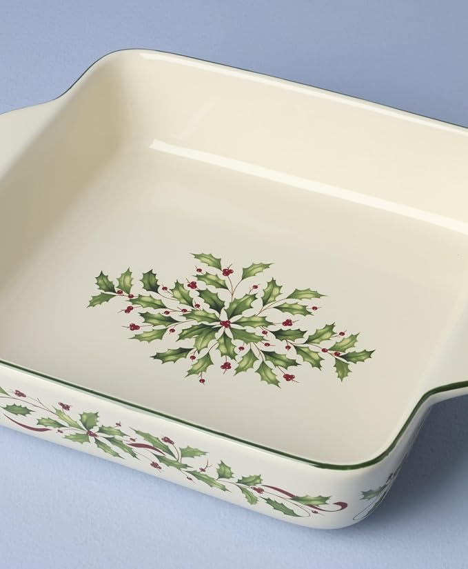 Lenox Holiday Christmas Stoneware Square Baking Dish | 11 x 9 inch | festive - Image 4