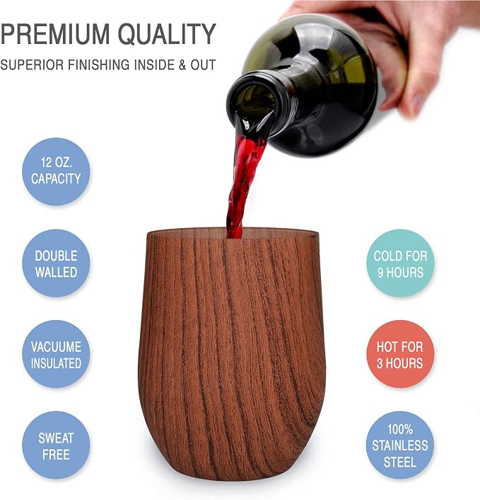 CHILLOUT LIFE 12 oz Stainless Steel Wine Tumbler - Image 3