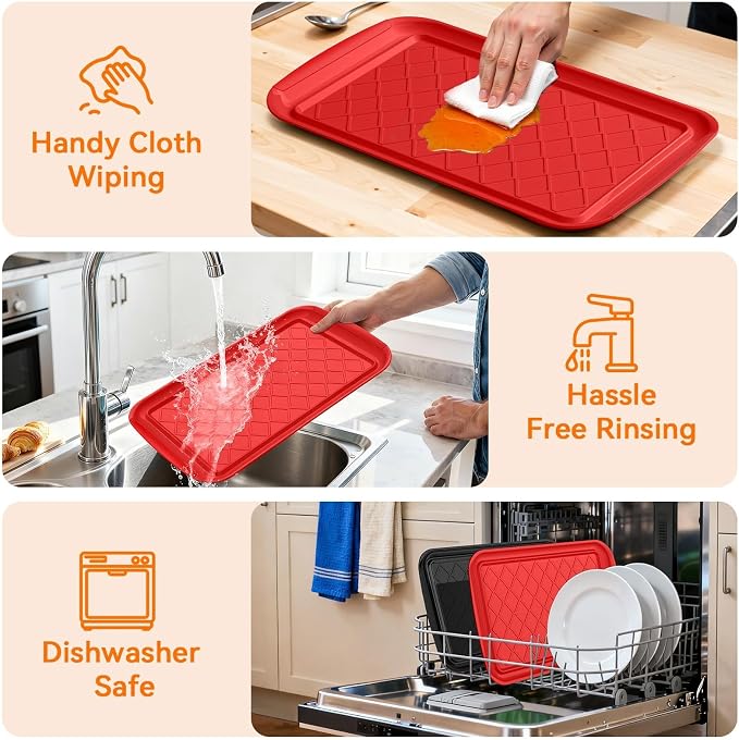 Grilling Prep & Serve Trays for Party Set of 6, Large BBQ Serving Platters | - Image 4