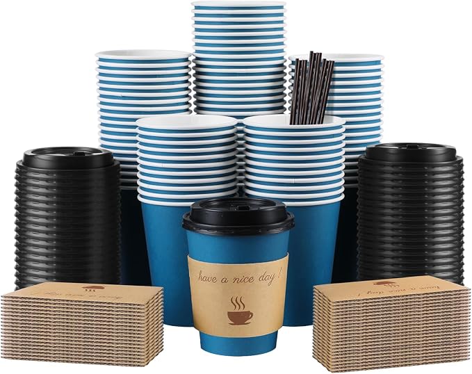 Clawsoff 100 Pack 10 oz Disposable Paper Coffee Cups by BuyNow