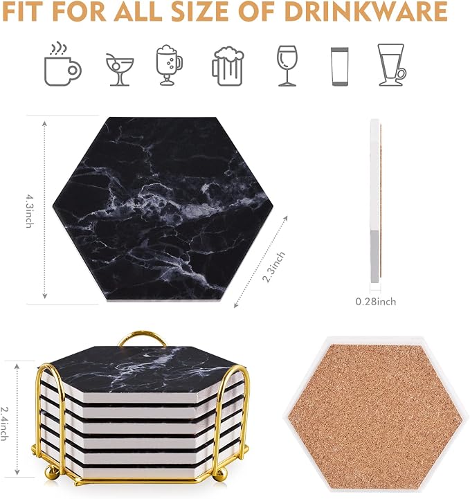 Black Coasters, Marble Coasters - Image 3
