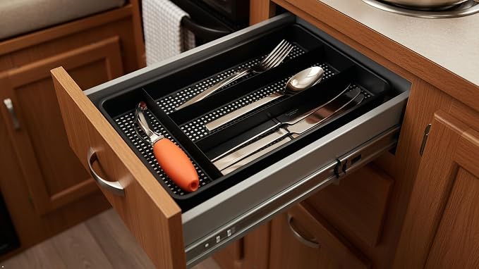 Dial Industries Small Utensil Silverware Kitchen Drawer Organizer, spoons and - Image 6