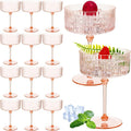 Jingmore 12 Pcs Ribbed Martini Glasses 10 oz Disposable Plastic Vintage Ribbed by Jingmore