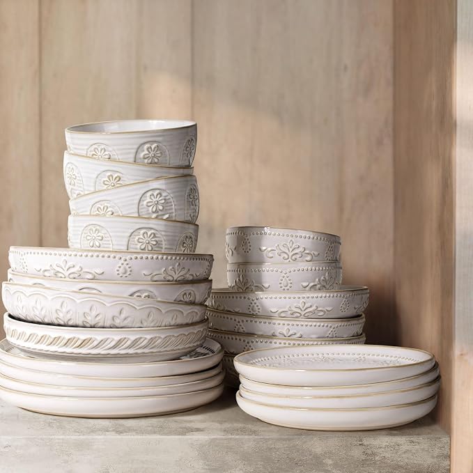 Pasta Bowls, 50oz Large Salad Serving Bowls, 9.75'' Plates Bowls Set of 4 - Image 8