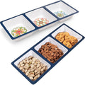3-Section Divided Serving Trays, Talavera 14.75”x 6” Unbreakable Melamine by ZAROCRUS