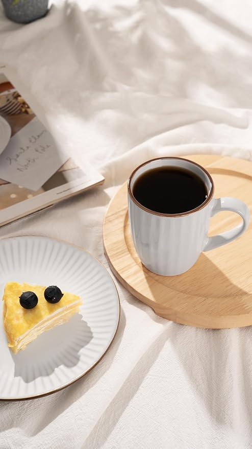 famiware Eden Coffee Mugs Sets of 4, 12 oz Ceramic Stoneware Mug Cup Set | - Image 6