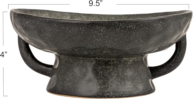 Creative Co-Op Stoneware Footed Pedestal Bowl - Image 2