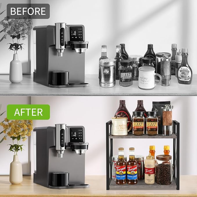 YINMIT Countertop Shelf Organizer, Coffee Bar Accessories, Spice Rack, Coffee - Image 5
