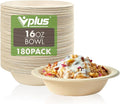 Vplus 200 Pack 16 OZ Compostable Paper Bowls, Bagasse Bowls，Nature | Disposable by Vplus
