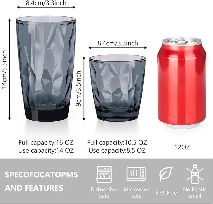 Topsky Plastic Tumblers Reusable, Shatter Proof Cups Drinking Glasses, - Image 4