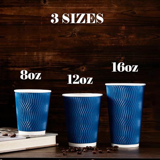 Lamosi 4 Pack 8oz Ripple Disposable Insulated Cups - Image 5
