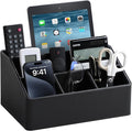 PU Leather Desk Organizer, Remote Control Holder, Office Desk Accessories by MEIBOOCH