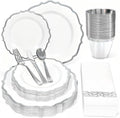 Glowserve 175 Piece Disposable Plastic Plates Dinnerware Set by glowserve