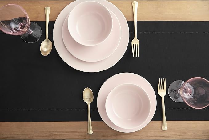 Solino Home Cotton Linen Dining Table Runner Black Hemstitch, 14 x 144 in | - Image 3