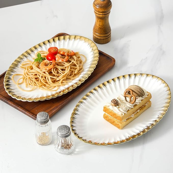 Serving Platters, Ceramic Oval Serving Platters, 12 Inch Serving Dishes/Trays - Image 6