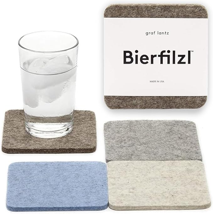 Graf Lantz - Bierfilzl Merino Wool Square Coasters Set of 4 - Cobblestone - by GrafLantz