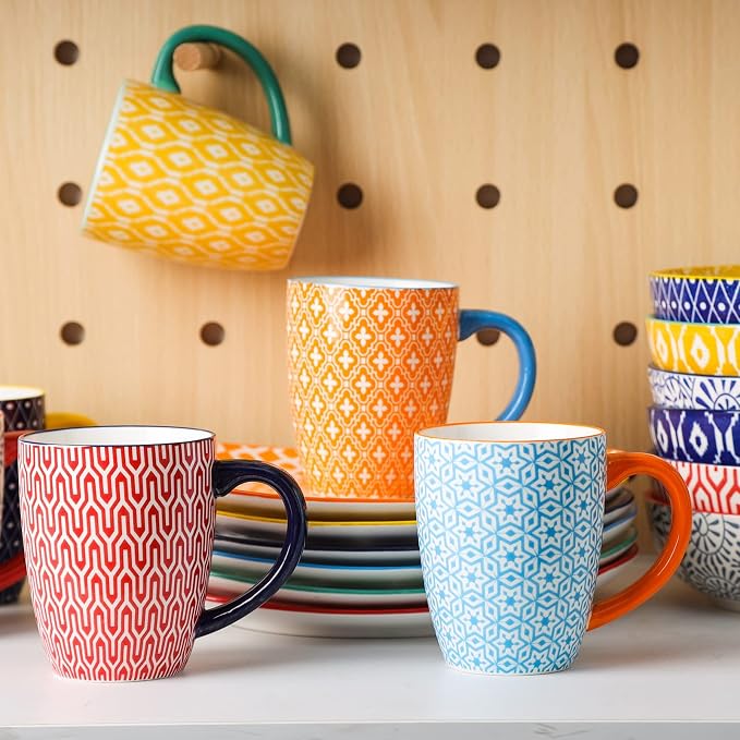 Selamica Ceramic Coffee Mugs Set of 4, 16 OZ Large Coffee Cups - Image 6
