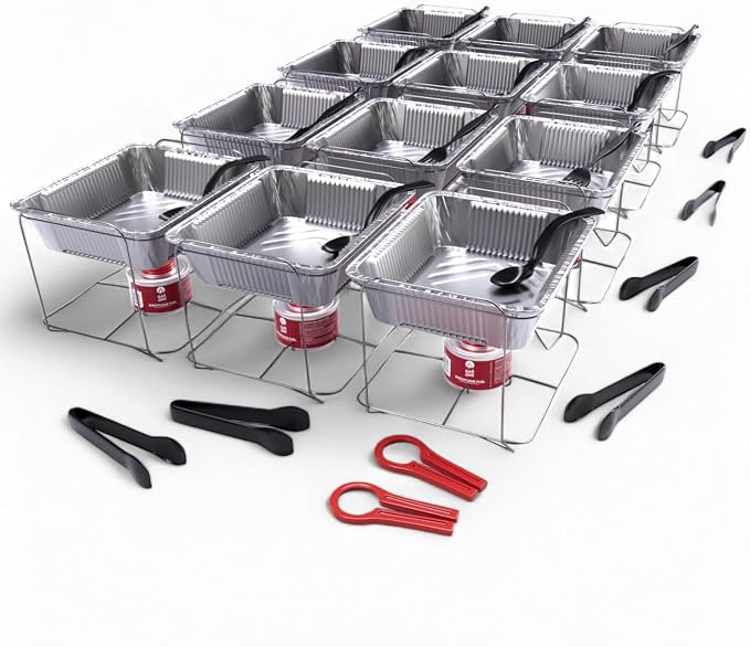 Alpha Living 12-Pack Disposable Chafing Dish Buffet Set - Image 3