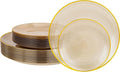 Morejoy 60Pcs Brown Plastic Plates by Morejoy
